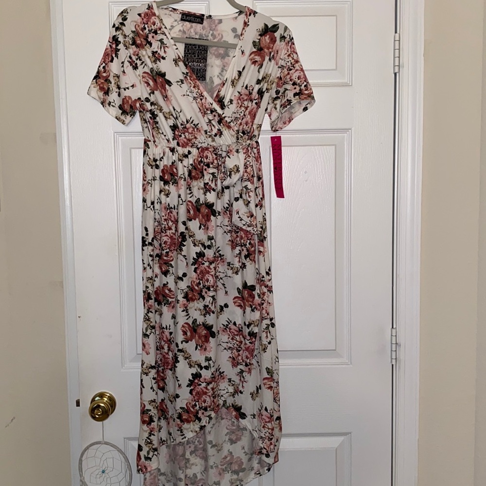 Floral Highlow Maternity Wrap Dress